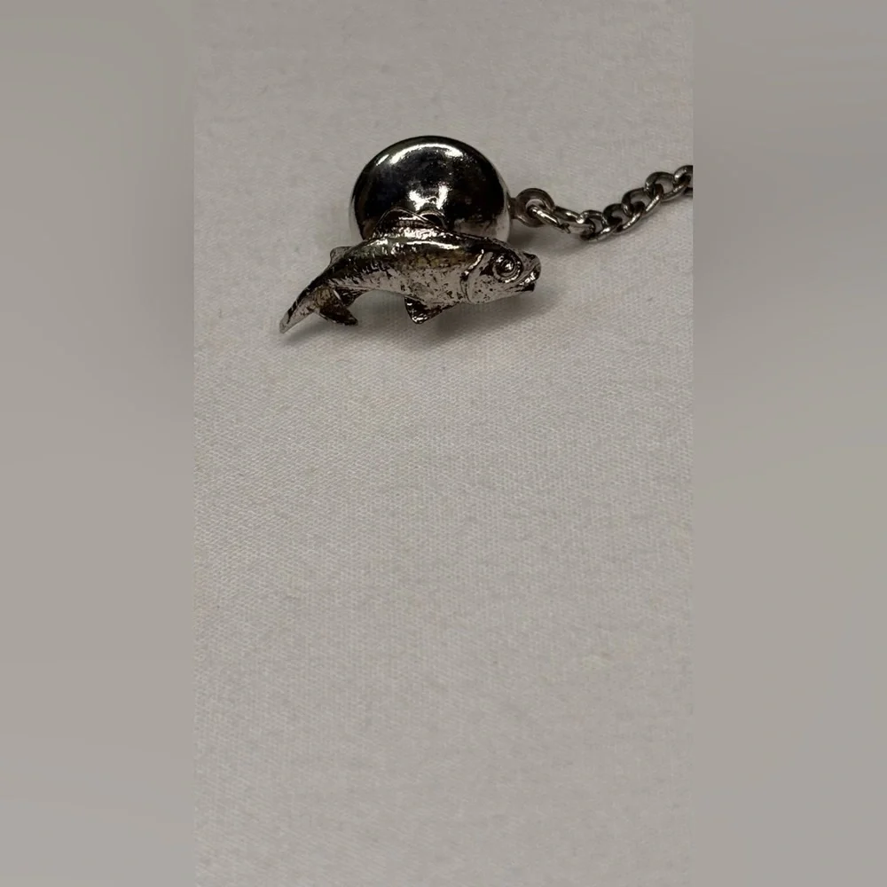 Vintage Silver Fish Tie Tack